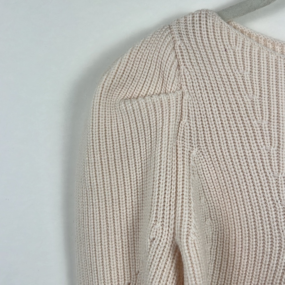 NWT Trina Turk Dalhart Sweater Ecru XS Cream 100% Merino Wool - Picture 5 of 9